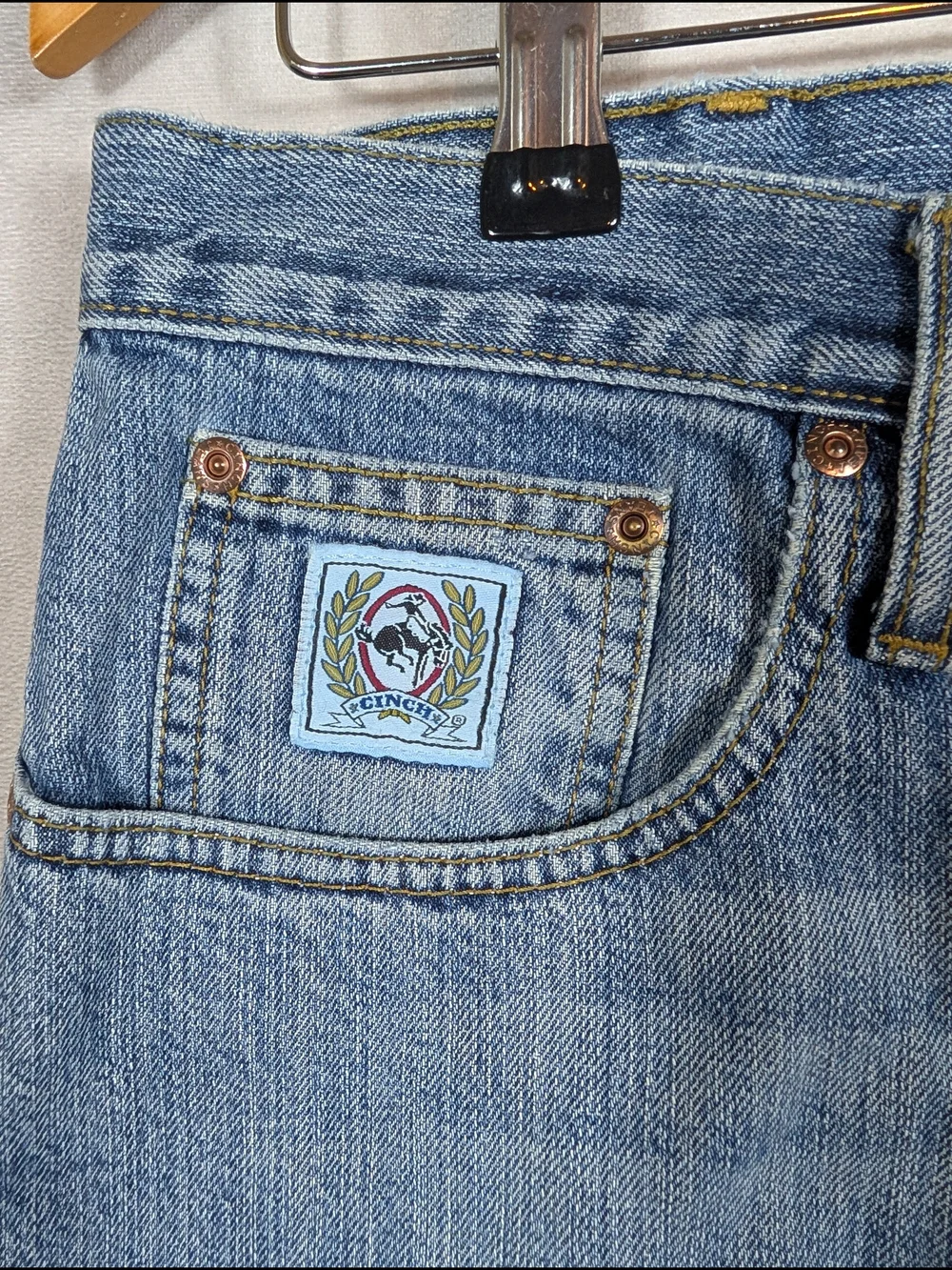 Cinch White Label Relaxed Straight Jeans Men's Size 32x38 Light Wash Denim